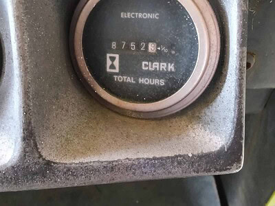 Hour meter showing total hours of Clark 3000 LB equipment.