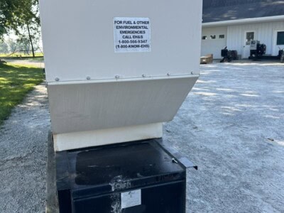 60 kW John Deere Katolight generator with protective enclosure and control panel.
