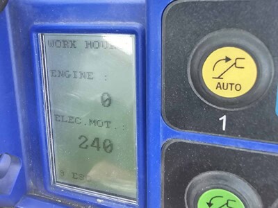 Close-up of control panel display on 2015 JLG X700AJ aerial lift.