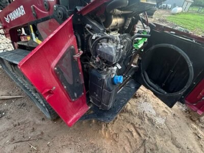 2024 YANMAR TL100VS compact track loader with engine and tracks visible.