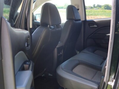 View of the rear passenger seats in a 2018 Chevrolet Colorado Z71 pickup truck.