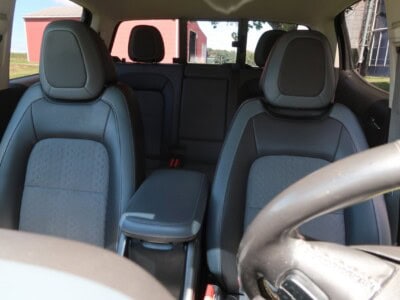 Interior view of 2018 Chevrolet Colorado Z71 with leather seats and modern dashboard.