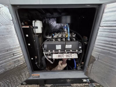 2014 Generac 50 kW propane generator engine with visible components and labels.