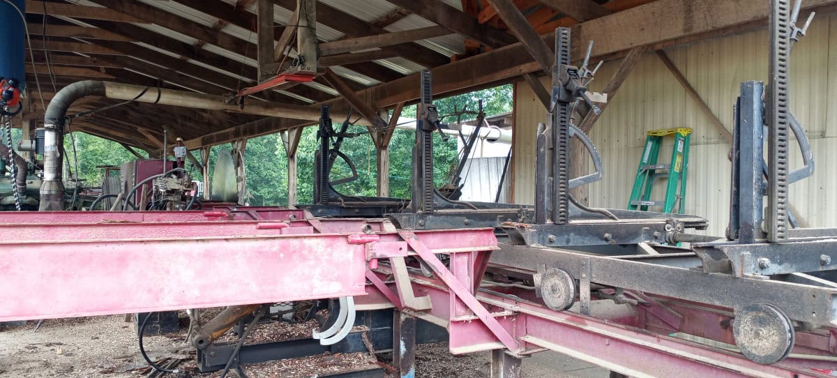 Meadows No. 1 sawmill for sale in New Bethlehem Pennsylvania with Detroit diesel power and circular sawmill equipment