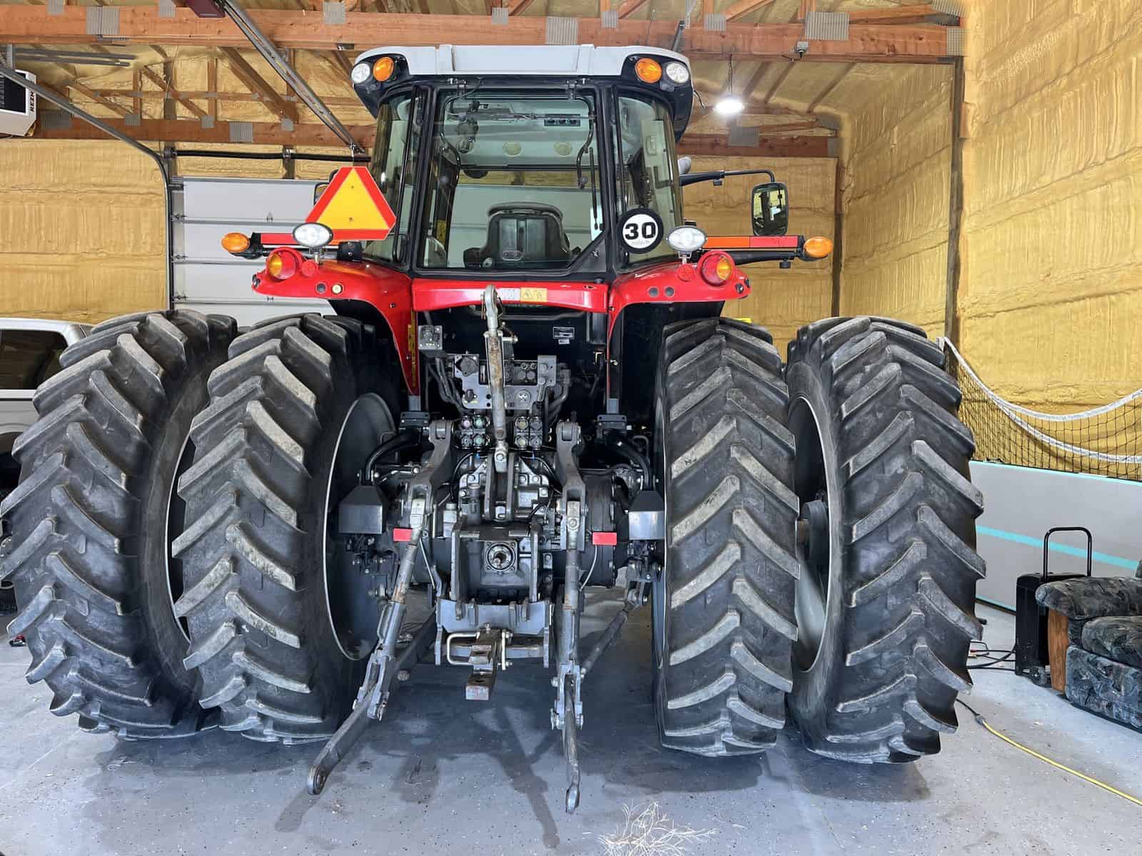 2012 Massey Ferguson 7624 Tractor 2012 Massey Ferguson 7624 with dual rear tires and enclosed cab.