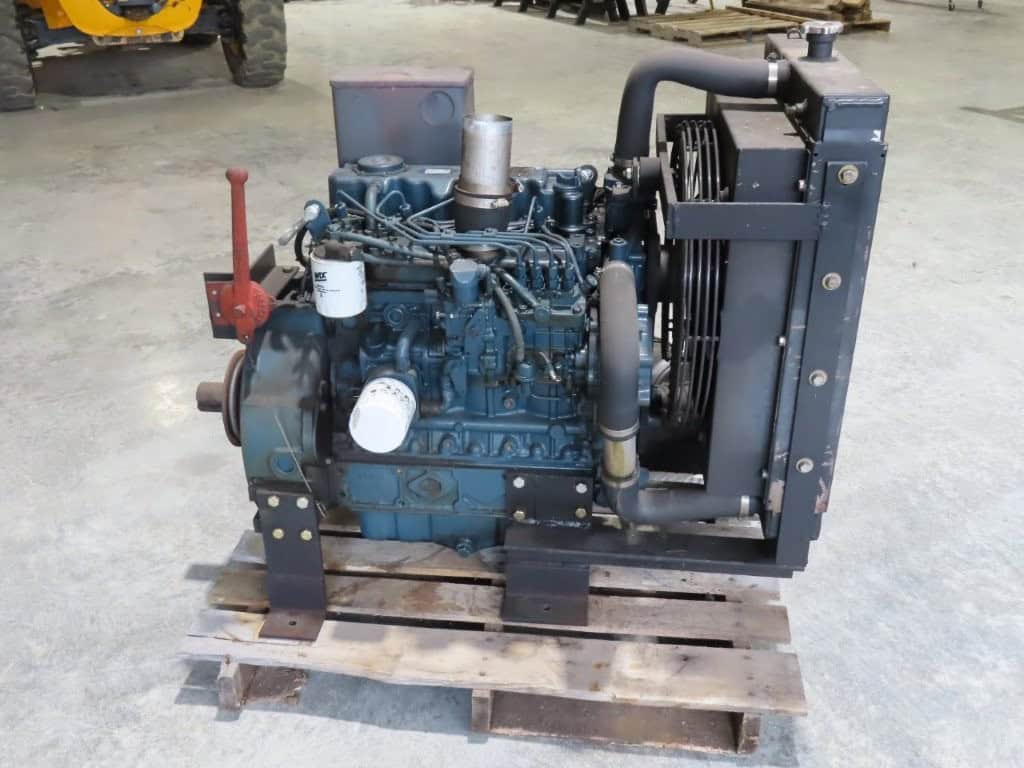 2013 Kubota V3300-BG-ET01 engine with visible components and radiator.