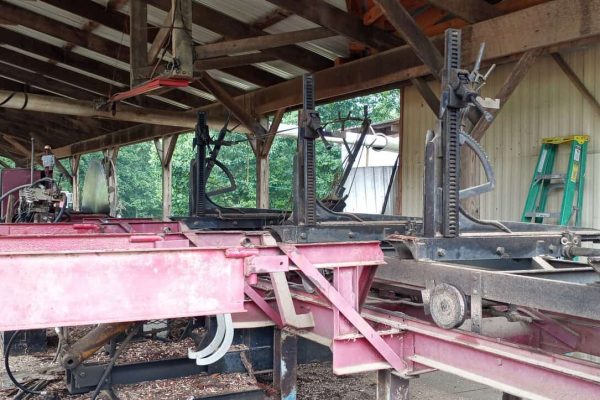 Meadows No. 1 sawmill for sale in New Bethlehem Pennsylvania with Detroit diesel power and circular sawmill equipment