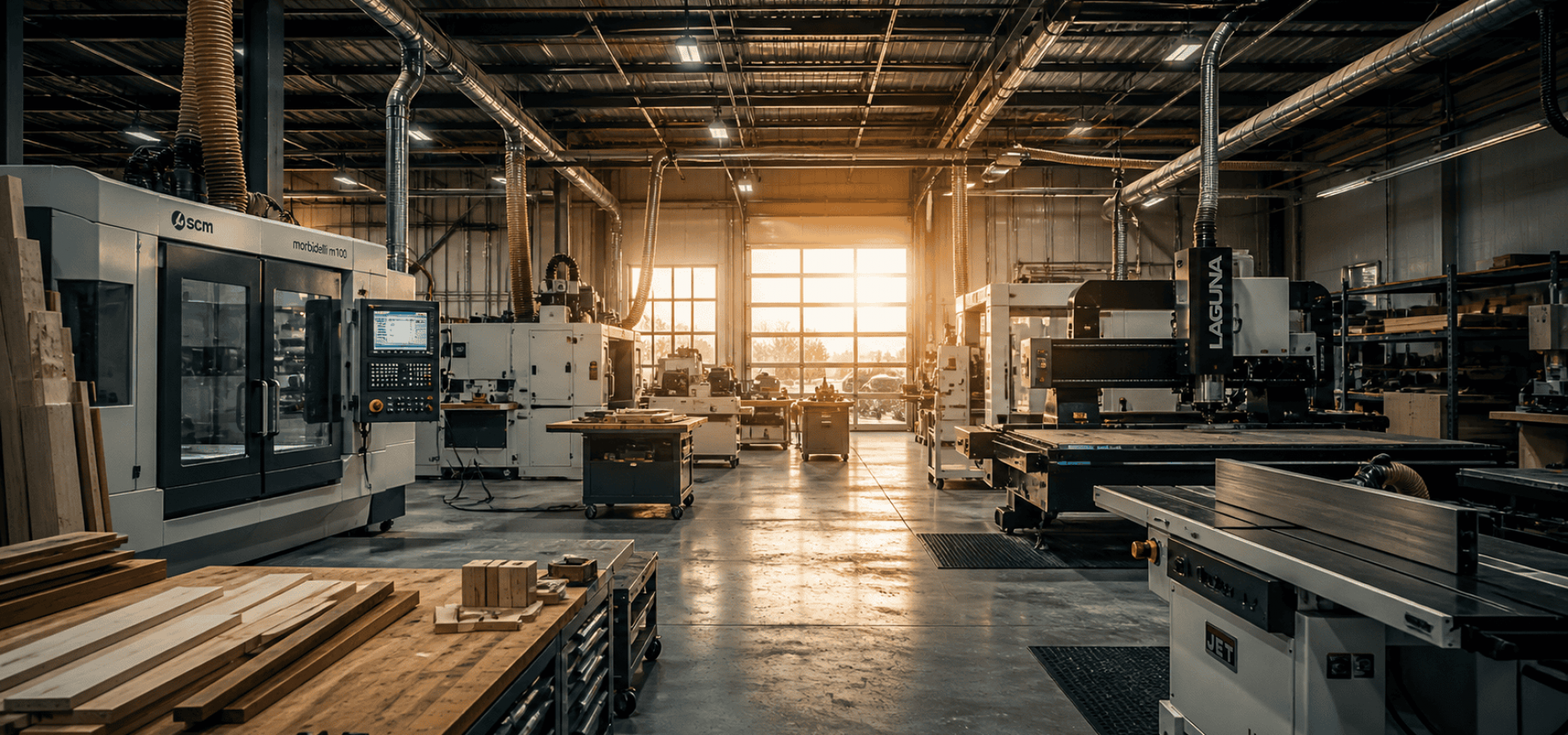 Interior view of a manufacturing plant with advanced machinery and equipment.
